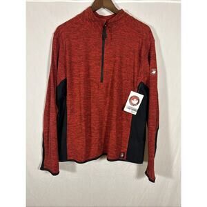 Canada Weather Gear Men’s Red Quarter Zip Pullover Lightweight Size XL NWT